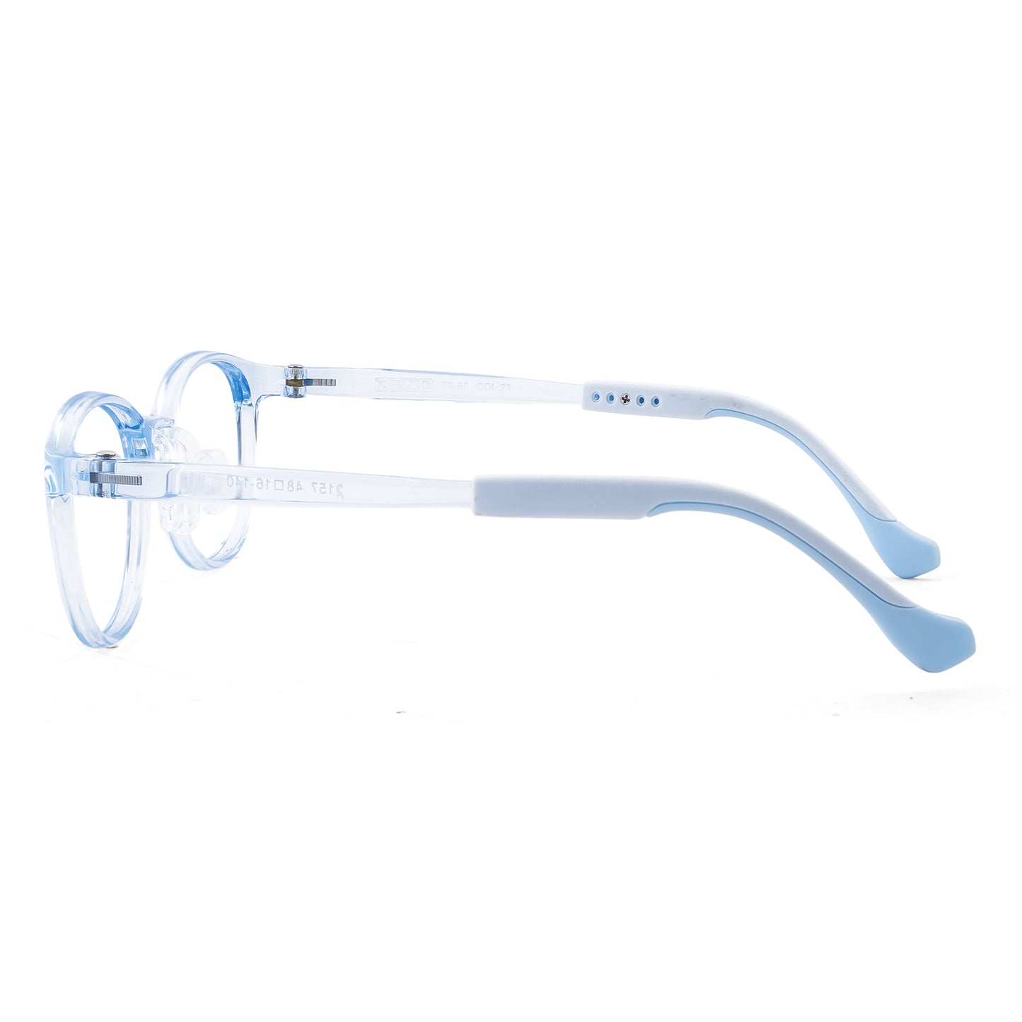 Theo blue kids glasses side view