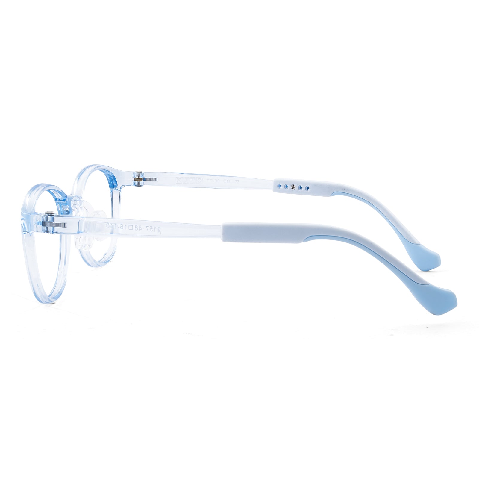 Theo blue kids glasses side view
