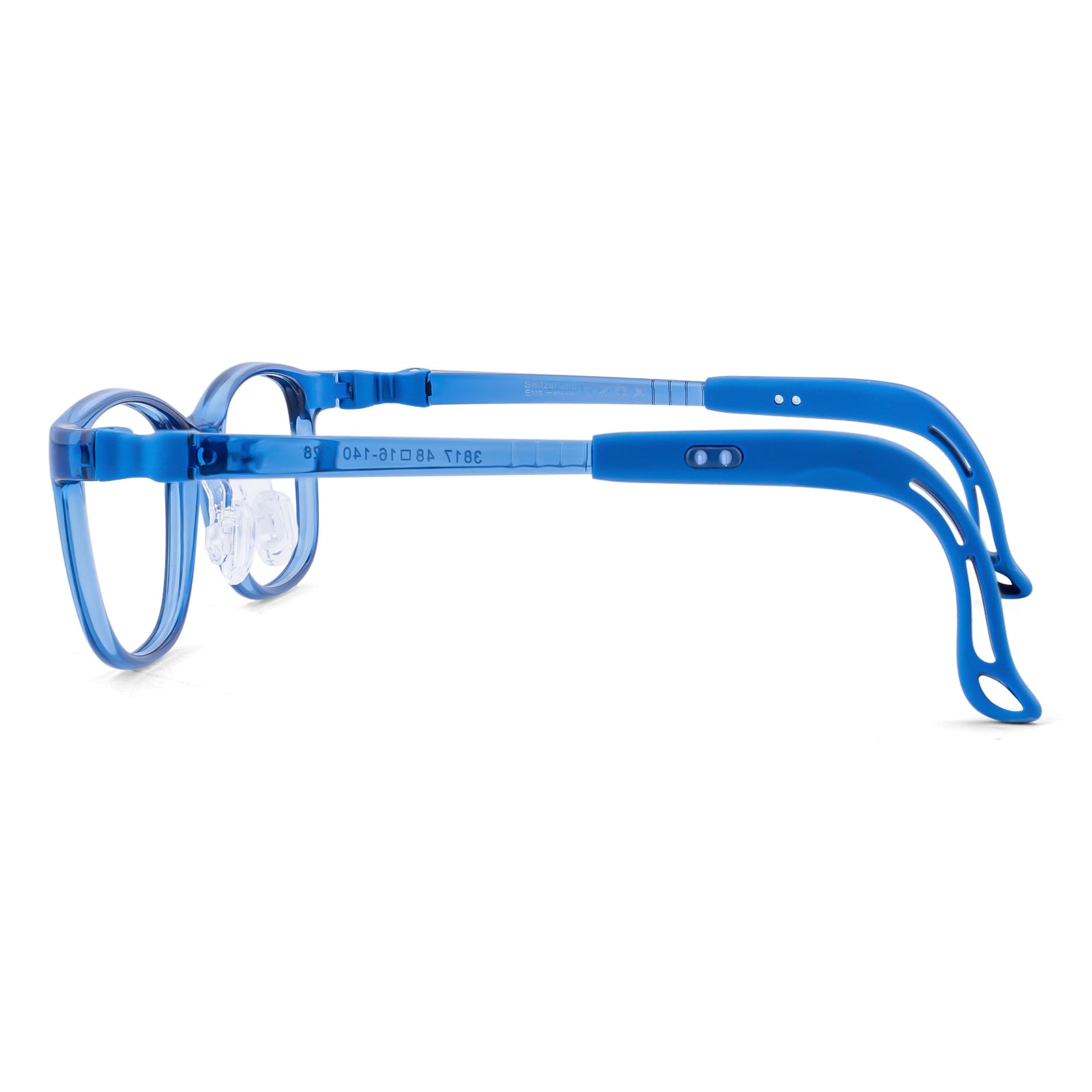 Luna blue kids glasses side view