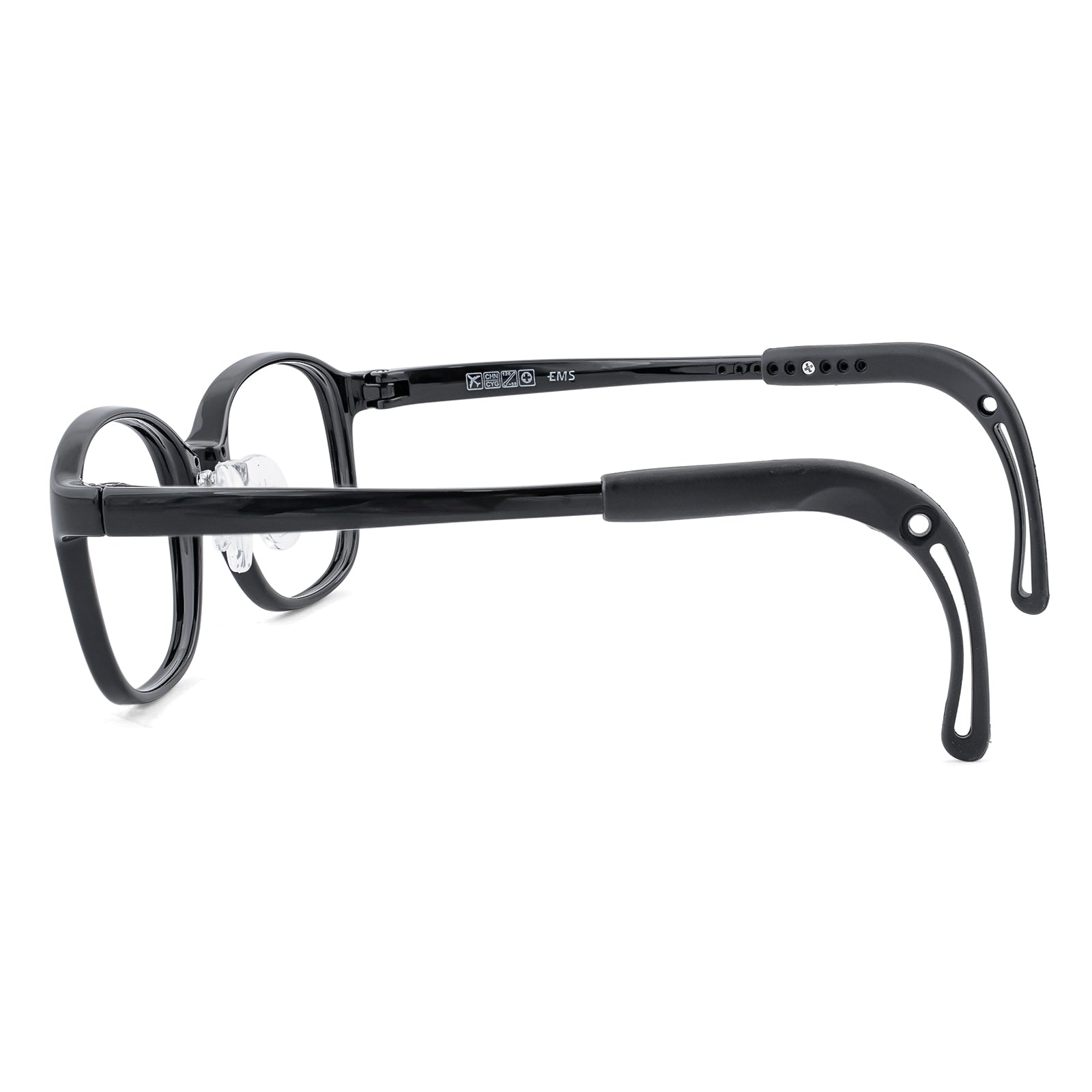 Leo black kids glasses side view