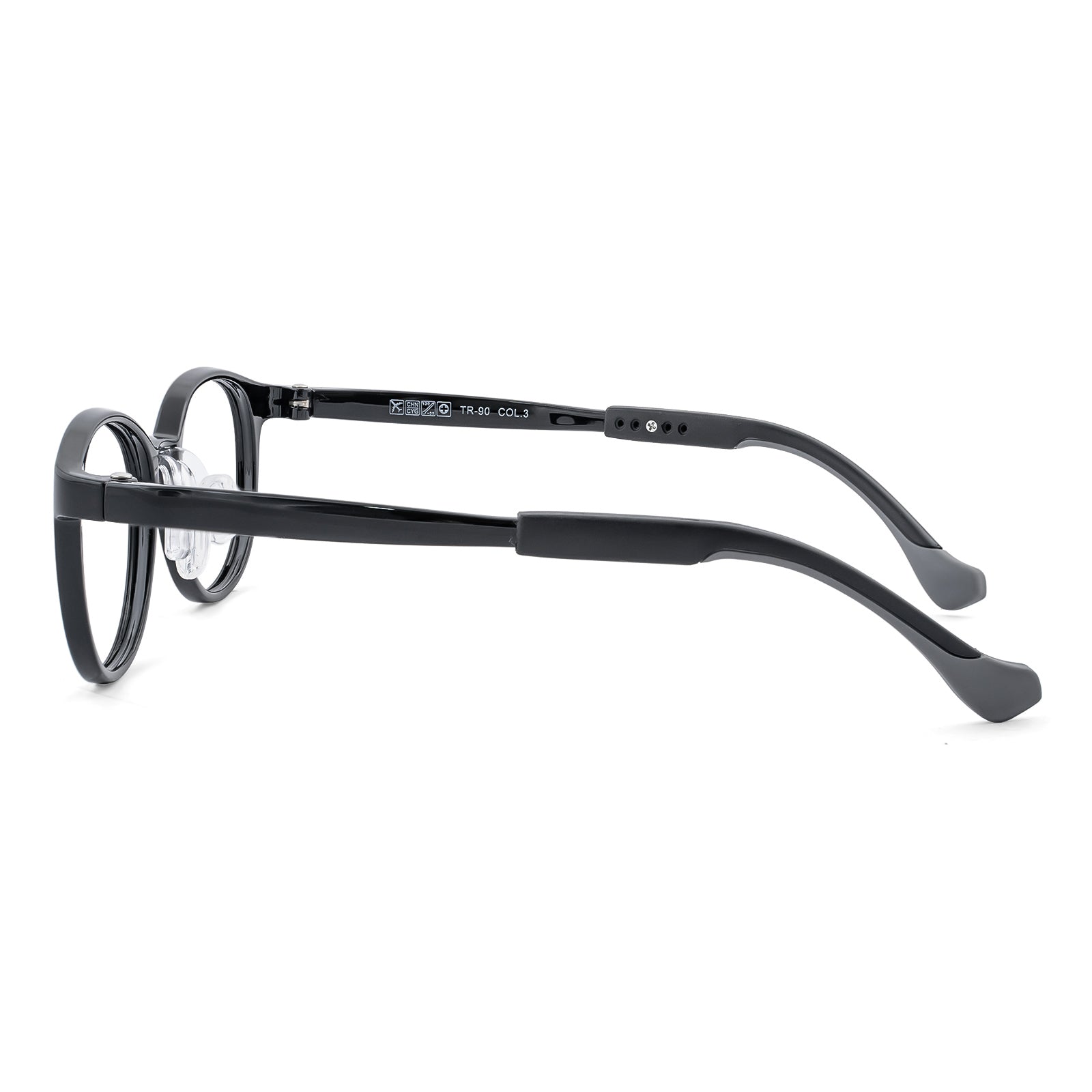 Theo black kids glasses side view