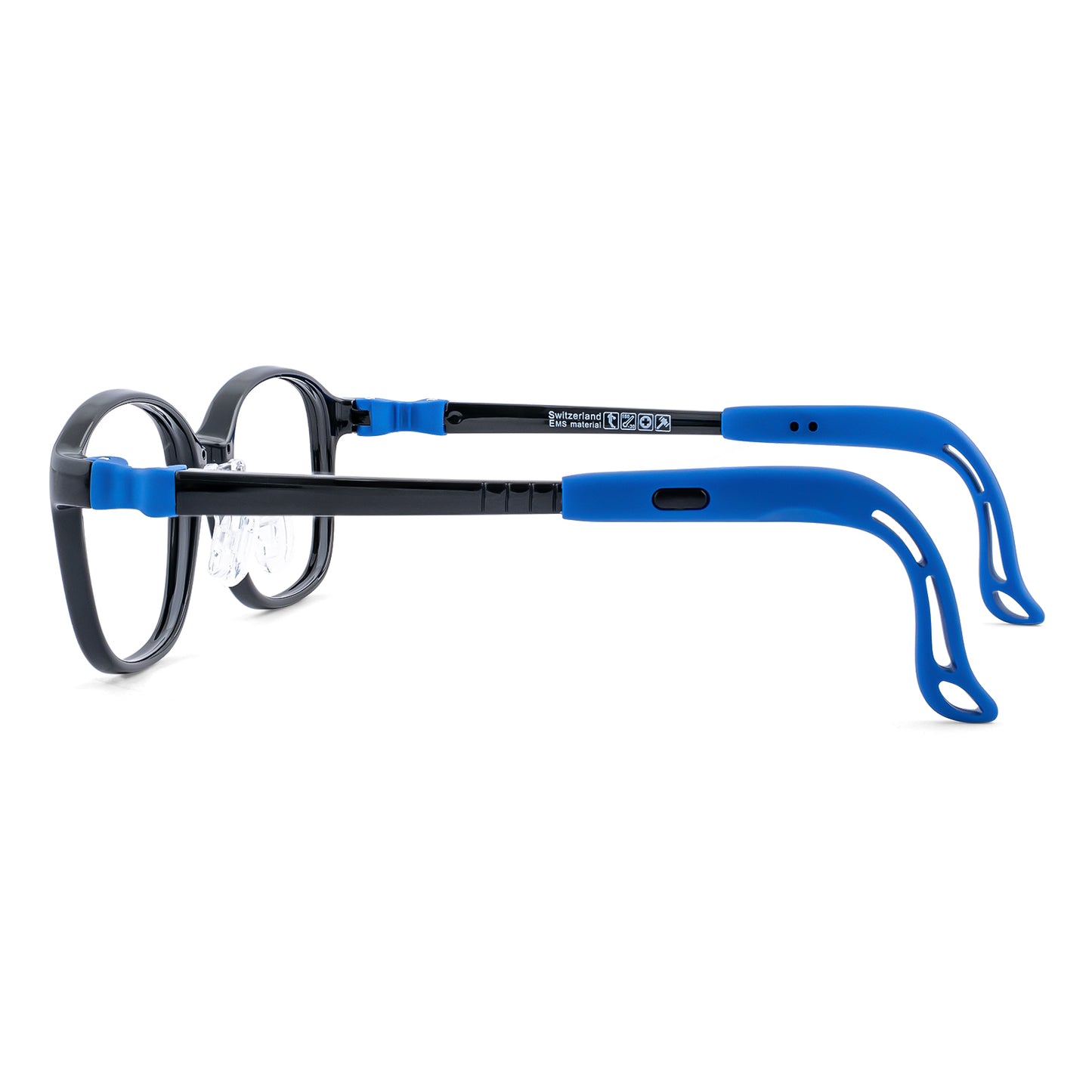 Lulu black blue kids glasses side view
