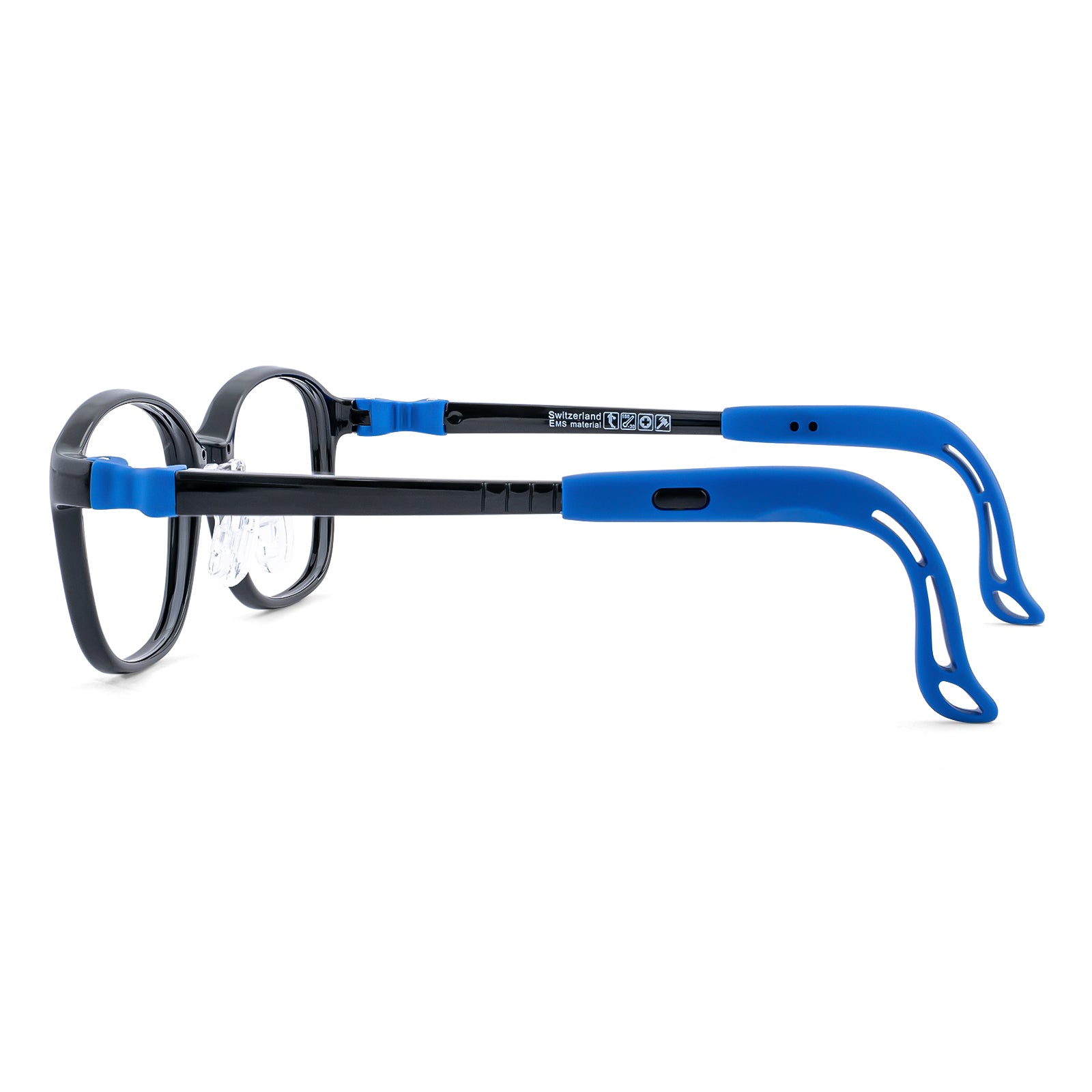 Lulu black blue kids glasses side view