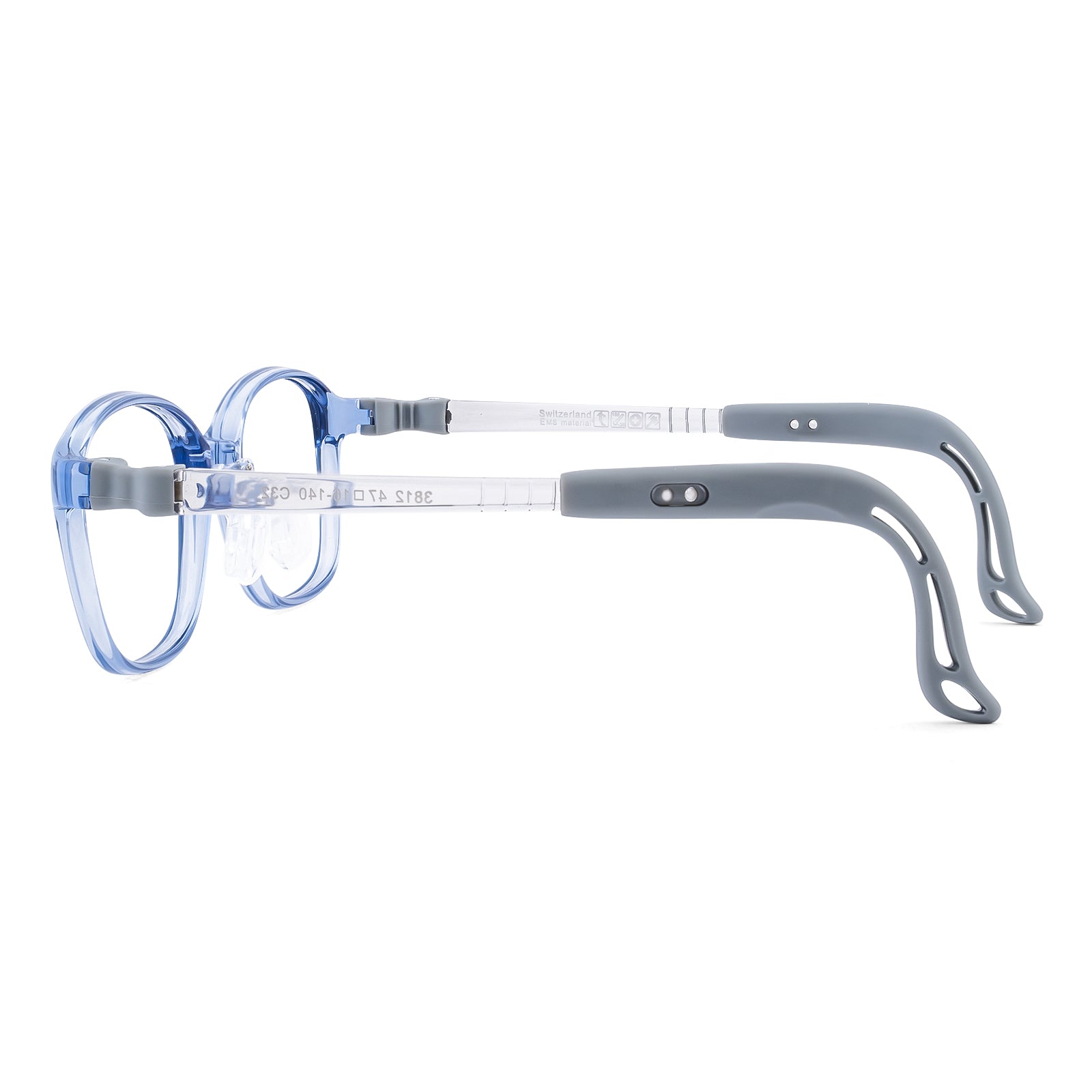Lulu blue gray kids glasses side view